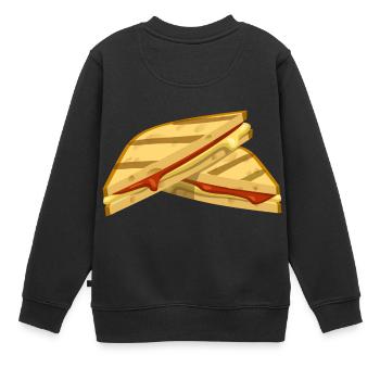 pain sandwich petit grille-pain fruehstueck23 - Sweat Premium enfant bio - noir - Dos - AI Model Kid Female (0cm)