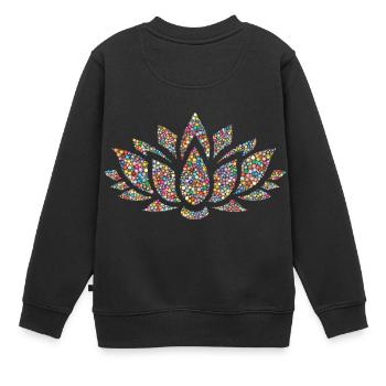 Lotus - Kinder Premium Organic Sweatshirt - Schwarz - Hinten - AI Model Kid Female (0cm)