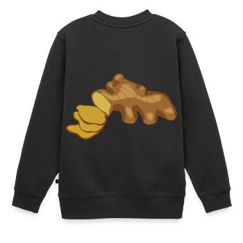 ginger ginger veggie gemuese vegetable1 - Kids Premium Organic Sweatshirt - black - Back - AI Model Kid Female (0cm)