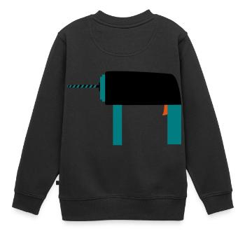 Bohrer Werkzeug Geschenkidee Handwerker Hobby - Kinder Premium Organic Sweatshirt - Schwarz - Hinten - AI Model Kid Female (0cm)