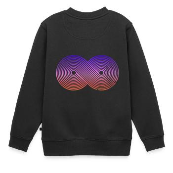 signe infini couleurs signe infini - Sweat Premium enfant bio - noir - Dos - AI Model Kid Female (0cm)