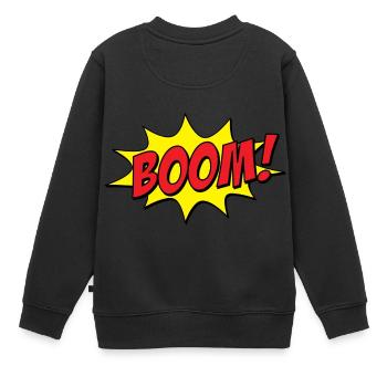 BOOM! Comic - Kinder Premium Organic Sweatshirt - Schwarz - Hinten - AI Model Kid Female (0cm)