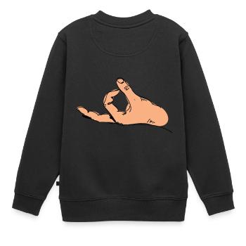 Haha! Lustiges Bild hineingeschaut Finder Loch - Kinder Premium Organic Sweatshirt - Schwarz - Hinten - AI Model Kid Female (0cm)