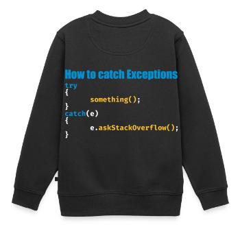Les programmeurs, logiciels, informatique, développeur - Sweat Premium enfant bio - noir - Dos - AI Model Kid Female (0cm)