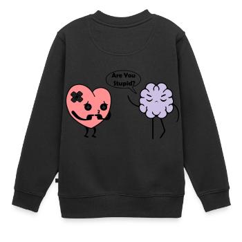 Learn Heart - Kids Premium Organic Sweatshirt - black - Back - AI Model Kid Female (0cm)