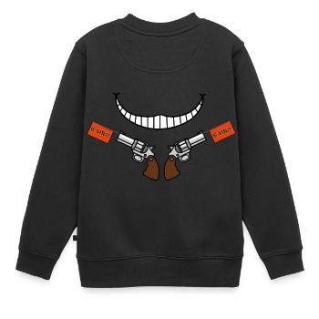 Lächeln gun - Kinder Premium Organic Sweatshirt - Schwarz - Hinten - AI Model Kid Female (0cm)