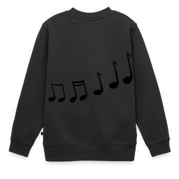 Musiknoten - Kinder Premium Organic Sweatshirt - Schwarz - Hinten - AI Model Kid Female (0cm)