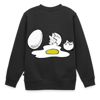 Eier,Ei,kaputt - Kinder Premium Organic Sweatshirt - Schwarz - Hinten - AI Model Kid Female (0cm)
