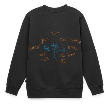 internet Begriffe - Kinder Premium Organic Sweatshirt - Schwarz - Hinten - AI Model Kid Female (0cm)