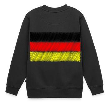 Deutschlandfahne Deutschlandflagge Weltmeister - Kinder Premium Organic Sweatshirt - Schwarz - Hinten - AI Model Kid Female (0cm)