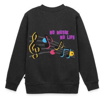 Musikalische Symbole - Kinder Premium Organic Sweatshirt - Schwarz - Hinten - AI Model Kid Female (0cm)