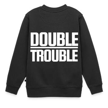 Double Trouble - Sweat Premium enfant bio - noir - Dos - AI Model Kid Female (0cm)