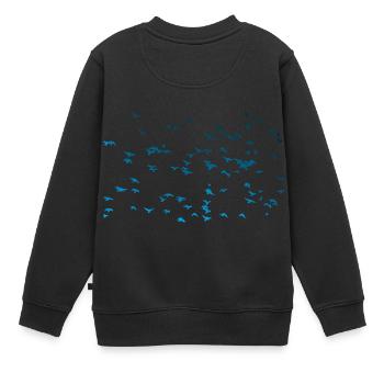 Nuée d'oiseaux - Sweat Premium enfant bio - noir - Dos - AI Model Kid Female (0cm)