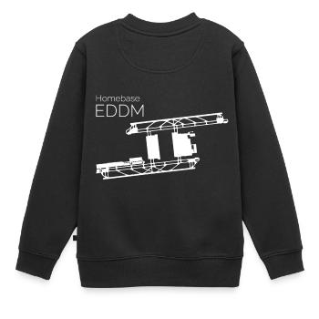 Flughafen München - Kinder Premium Organic Sweatshirt - Schwarz - Hinten - AI Model Kid Female (0cm)