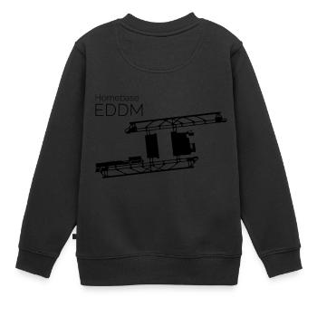 Flughafen München - Kinder Premium Organic Sweatshirt - Schwarz - Hinten - AI Model Kid Female (0cm)