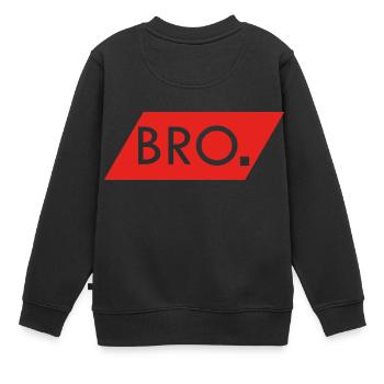 BRO - Kinder Premium Organic Sweatshirt - Schwarz - Hinten - AI Model Kid Female (0cm)