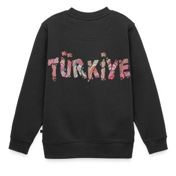 Lettrage Türkiye 106 - Sweat Premium enfant bio - noir - Dos - AI Model Kid Female (0cm)