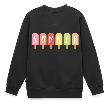 Sommer - Kinder Premium Organic Sweatshirt - Schwarz - Hinten - AI Model Kid Female (0cm)