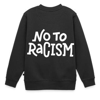 Non au racisme - Sweat Premium enfant bio - noir - Dos - AI Model Kid Female (0cm)