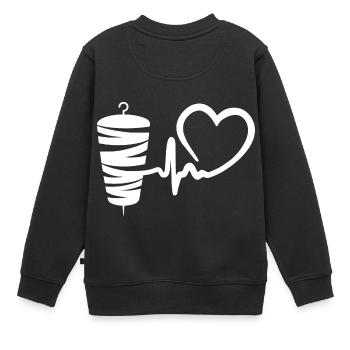 Kebab Lover Kebab Grill Heart - Sweat Premium enfant bio - noir - Dos - AI Model Kid Female (0cm)