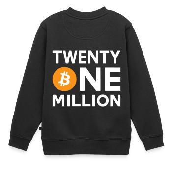 Bitcoin Twenty One Million - Kinder Premium Organic Sweatshirt - Schwarz - Hinten - AI Model Kid Female (0cm)