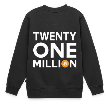 Bitcoin Twenty One Million - Kinder Premium Organic Sweatshirt - Schwarz - Hinten - AI Model Kid Female (0cm)