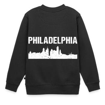 Horizon de la ville de Philadelphie - Sweat Premium enfant bio - noir - Dos - AI Model Kid Female (0cm)