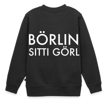 Berlin Berlinerin Girl City Stadt Humor Sprüche - Kinder Premium Organic Sweatshirt - Schwarz - Hinten - AI Model Kid Female (0cm)