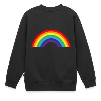 Regenbogen - Kinder Premium Organic Sweatshirt - Schwarz - Hinten - AI Model Kid Female (0cm)