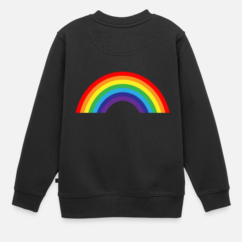 Regenbogen - Kinder Premium Organic Sweatshirt - Schwarz