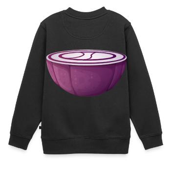 onion zwiebel veggie gemuese vegetable1 - Kinder Premium Organic Sweatshirt - Schwarz - Hinten - AI Model Kid Female (0cm)