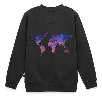Welt bei Nacht - Kinder Premium Organic Sweatshirt - Schwarz - Hinten - AI Model Kid Female (0cm)