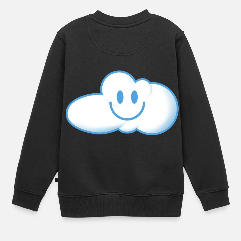 Mignon petit sourire nuages - Sweat Premium enfant bio - noir