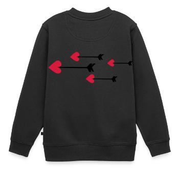 fleche coeur amour cupidon 802 - Sweat Premium enfant bio - noir - Dos - AI Model Kid Female (0cm)