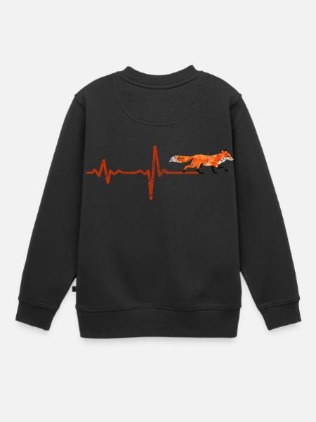Heartbeat Fuchs - Geschenk - Kinder Premium Organic Sweatshirt - Schwarz