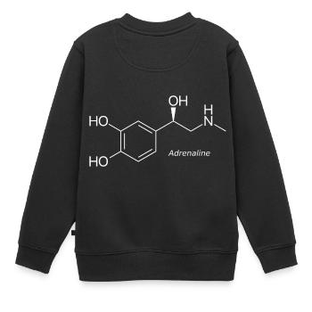 Adrenaline molecule - white by name - Kids Premium Organic Sweatshirt - black - Back - AI Model Kid Female (0cm)