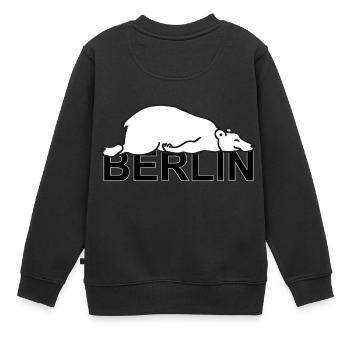 Berlin - La paresseuse Paule Allemagne Berlin Bear - Sweat Premium enfant bio - noir - Dos - AI Model Kid Female (0cm)