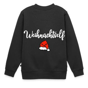 Weihnachtself Helfer Motto Weihnachten - Kinder Premium Organic Sweatshirt - Schwarz - Hinten - AI Model Kid Female (0cm)