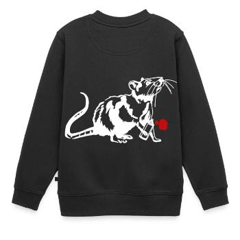 Street Art Ratte mit Graffiti Can - Kinder Premium Organic Sweatshirt - Schwarz - Hinten - AI Model Kid Female (0cm)