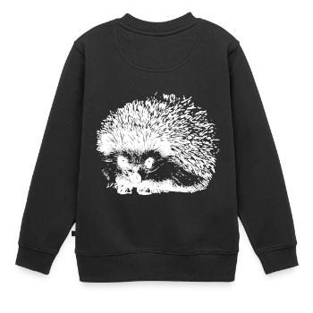 Igel Niedliches Stachel Tier Natur - Kinder Premium Organic Sweatshirt - Schwarz - Hinten - AI Model Kid Female (0cm)