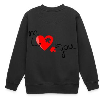 Me love you - Kinder Premium Organic Sweatshirt - Schwarz - Hinten - AI Model Kid Female (0cm)