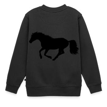 Horse Rider Amour Silhouette Illustration - Sweat Premium enfant bio - noir - Dos - AI Model Kid Female (0cm)