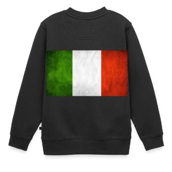 Drapeau italien - Sweat Premium enfant bio - noir - Dos - AI Model Kid Female (0cm)
