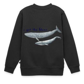Ich habe den Blues Wale - Wale. baleines - Kinder Premium Organic Sweatshirt - Schwarz - Hinten - AI Model Kid Female (0cm)