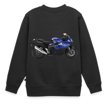 moto - Sweat Premium enfant bio - noir - Dos - AI Model Kid Female (0cm)