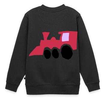 eisenbahn zug tram train railroad railway locomoti - Kinder Premium Organic Sweatshirt - Schwarz - Hinten - AI Model Kid Female (0cm)