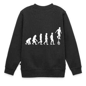 Evolution cadeau monocycle Monocycle monocycle - Sweat Premium enfant bio - noir - Dos - AI Model Kid Female (0cm)