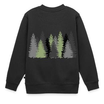baum tree baumstamm wald forest woods168 - Kinder Premium Organic Sweatshirt - Schwarz - Hinten - AI Model Kid Female (0cm)