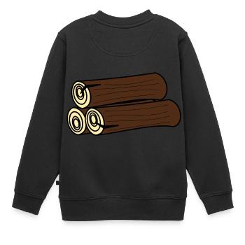 forest woods woodland wald tree baumstamm170 - Kinder Premium Organic Sweatshirt - Schwarz - Hinten - AI Model Kid Female (0cm)