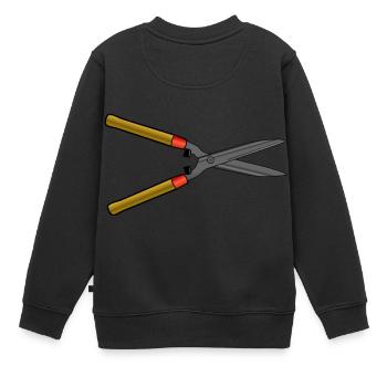 heckenschere strauecher buesche garten pflanzen - Kinder Premium Organic Sweatshirt - Schwarz - Hinten - AI Model Kid Female (0cm)